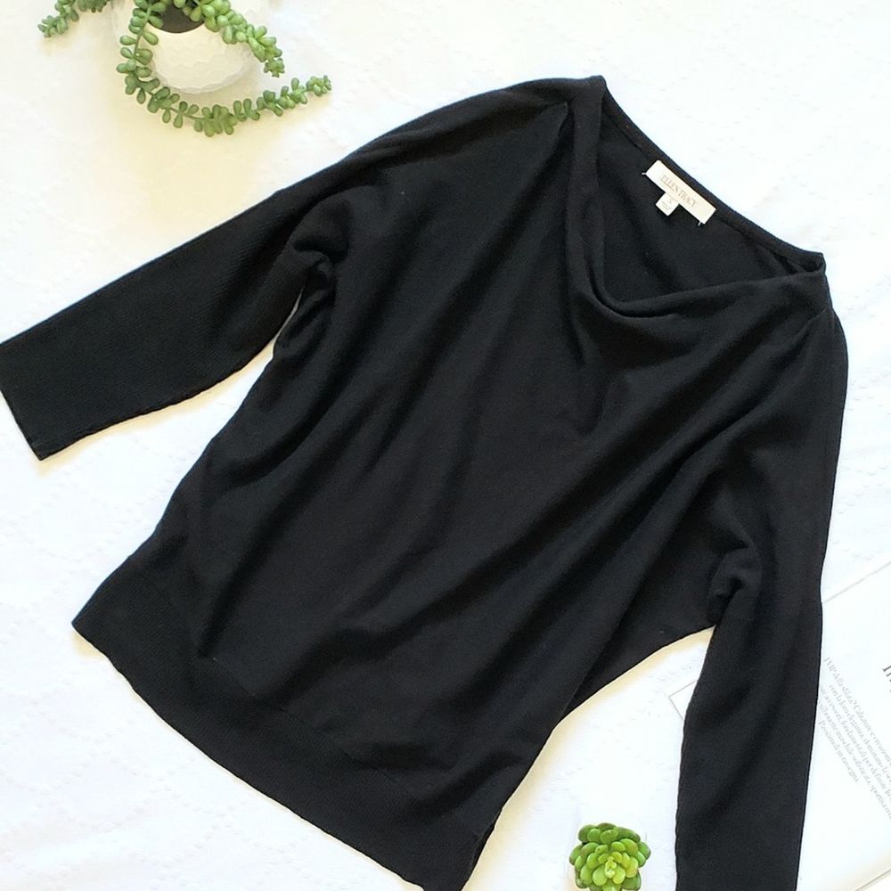 Ellen Tracy Cowl Neck Black Sweater Size Small
